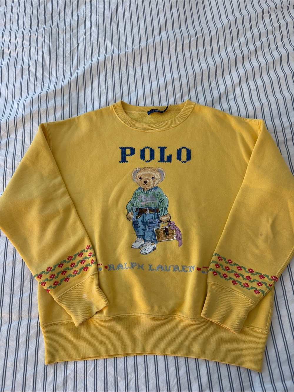 Polo by Ralph Lauren Yellow Bear Graphic Crewneck Sweater